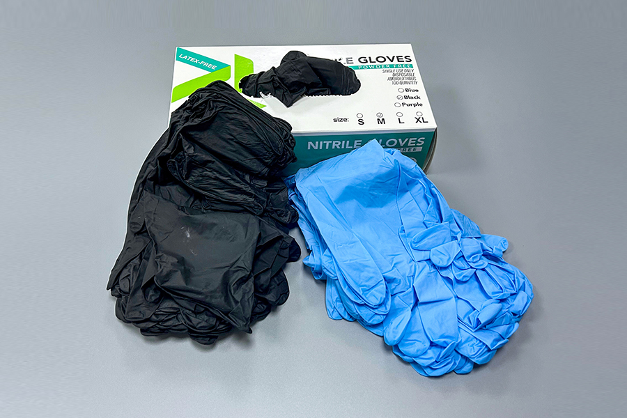 Black/Blue Disposable Nitrile Gloves